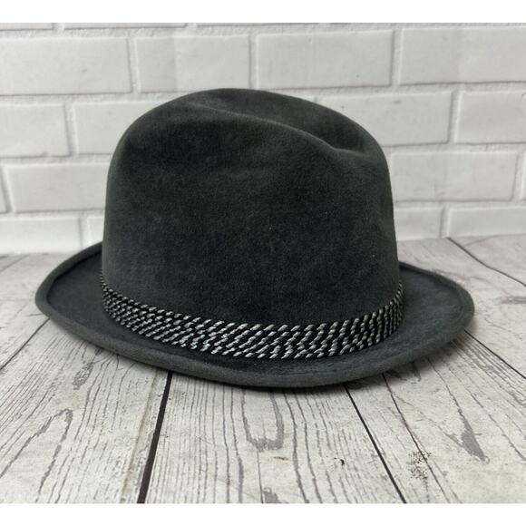 Mallory Hat By Stetson Gray 7 1/8 Long Oval Vintage